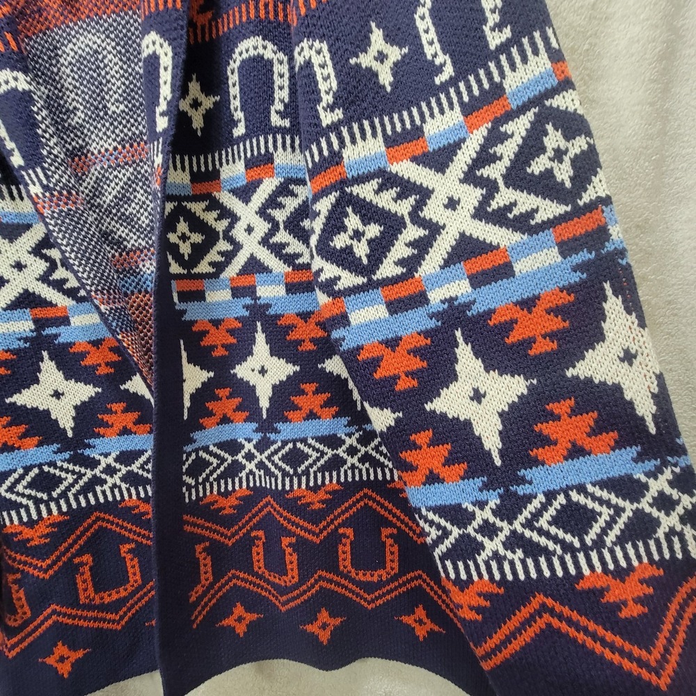 Lucky Brand NWT $149 Open Draped Long Cardigan XL Aztec Western Rodeo Horseshoe - Picture 5 of 14